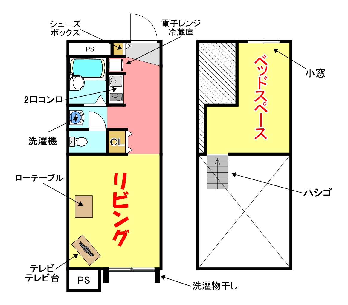 大阪市東住吉区住道矢田のマンションの間取り