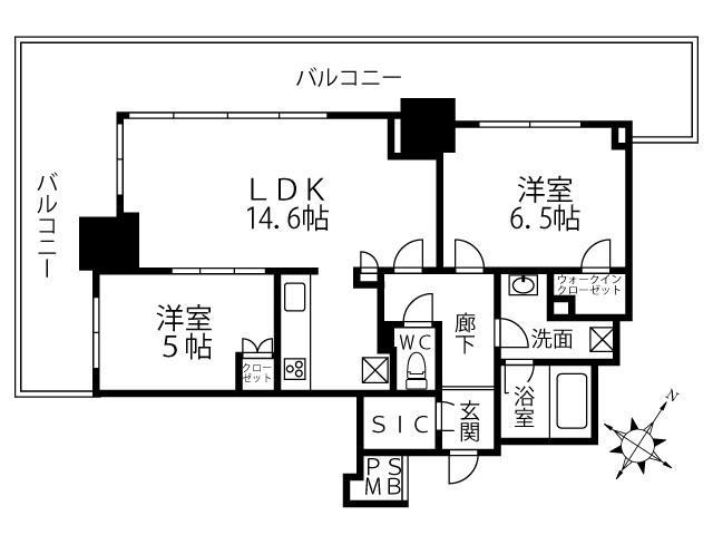 住吉川リバーサイドフォーラム　ザ・レジデンスの間取り