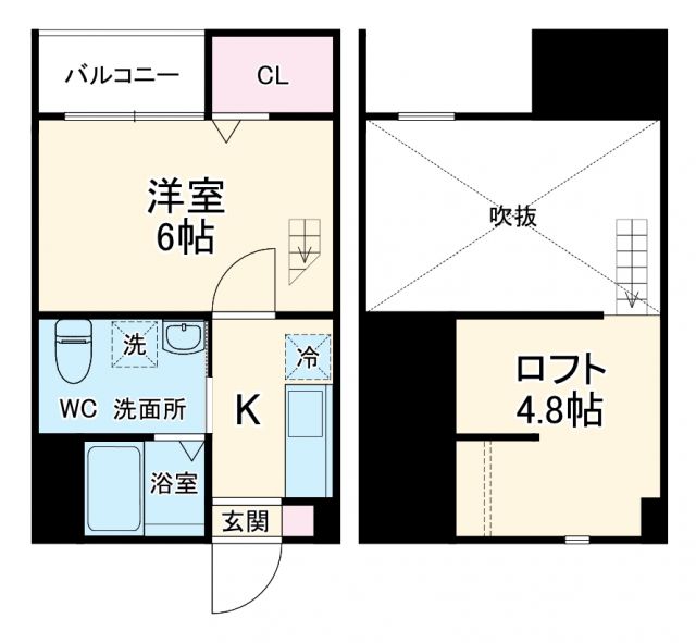 名古屋市中川区五女子のアパートの間取り