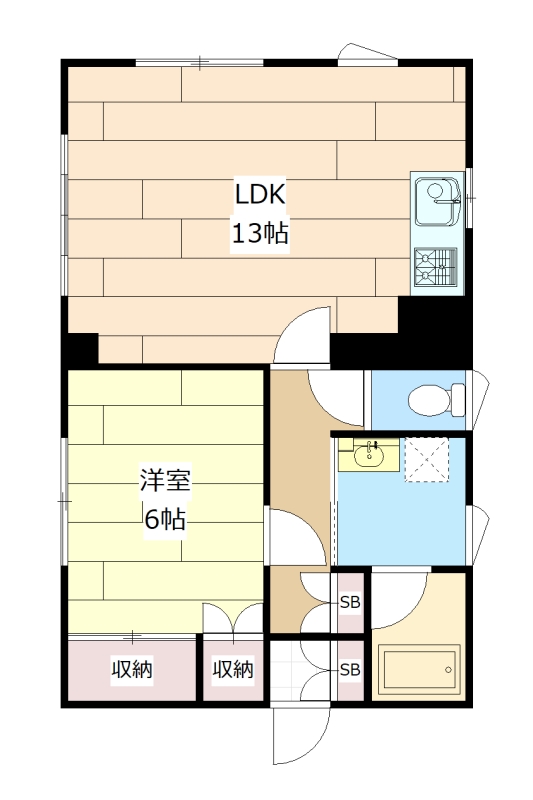 岩見沢市美園四条のマンションの間取り