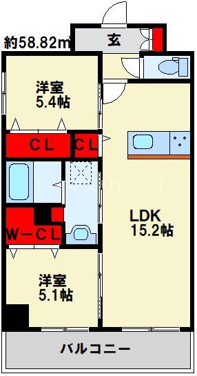 グランシャルール京町の間取り