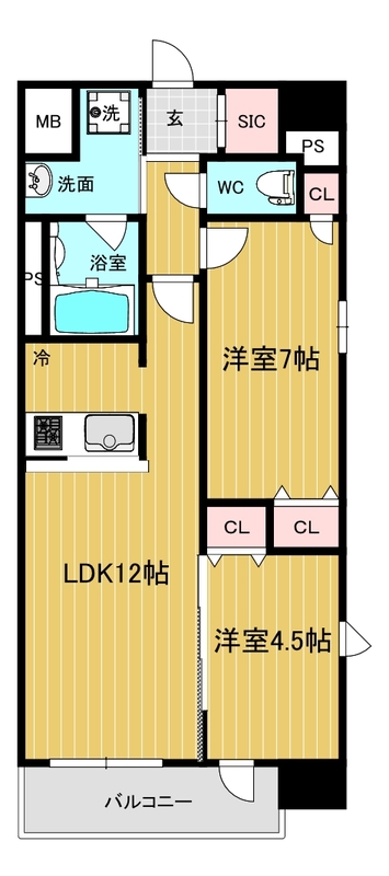 大阪市西成区梅南のマンションの間取り