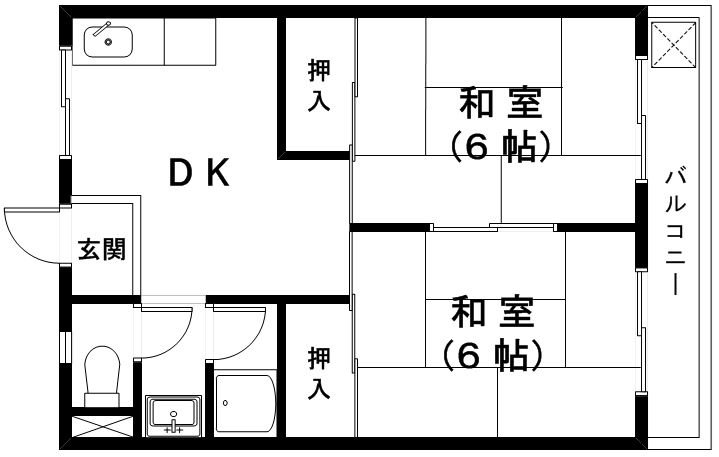 近江八幡市上野町のマンションの間取り