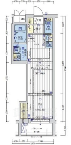 アクアプレイス京都聚楽第の間取り