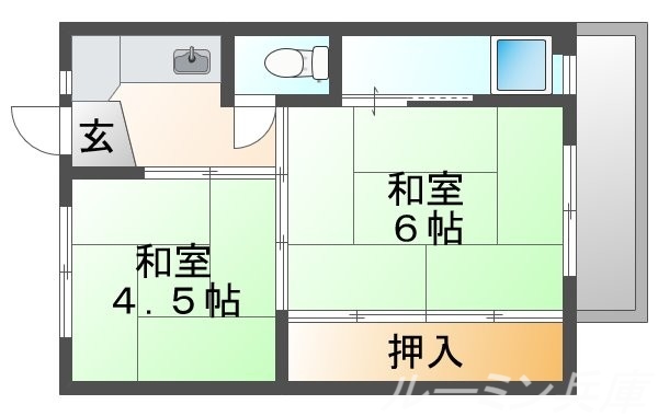 ビレッジハウス中富（G）の間取り