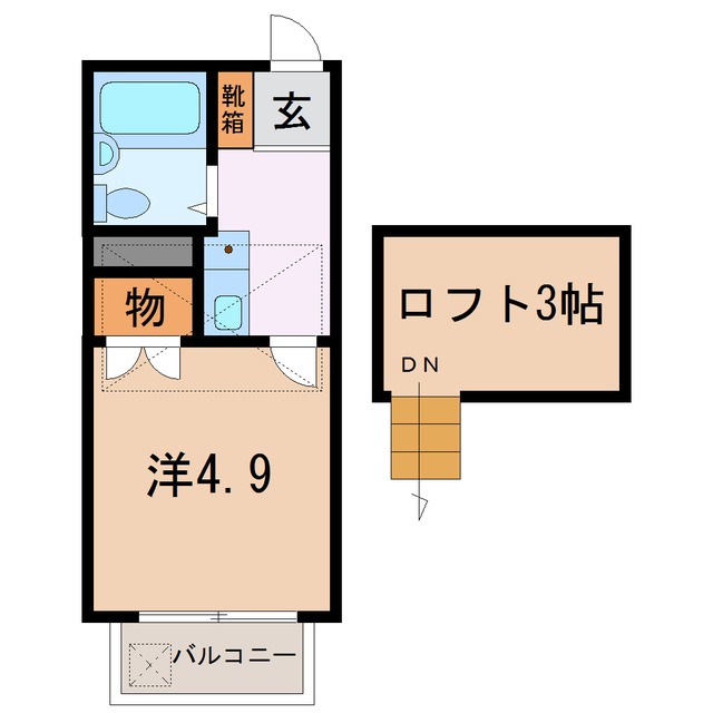 富士市松岡のアパートの間取り