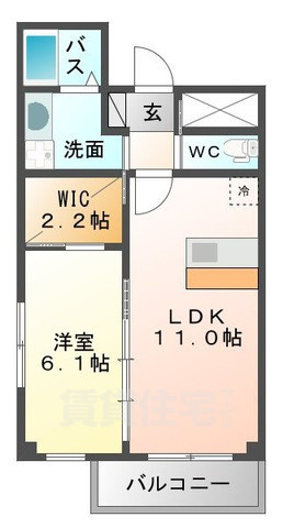 堺市堺区中三国ヶ丘町のマンションの間取り