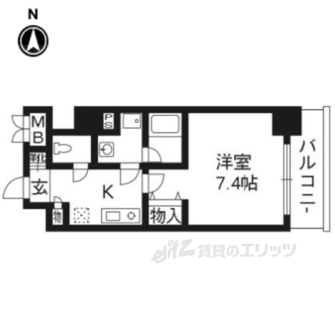 京都市中京区等持寺町のマンションの間取り