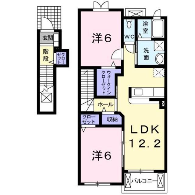 熊本市北区植木町一木のアパートの間取り