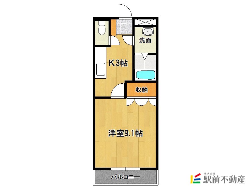 鳥栖市弥生が丘のアパートの間取り