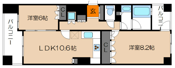 京都市下京区神明町のマンションの間取り