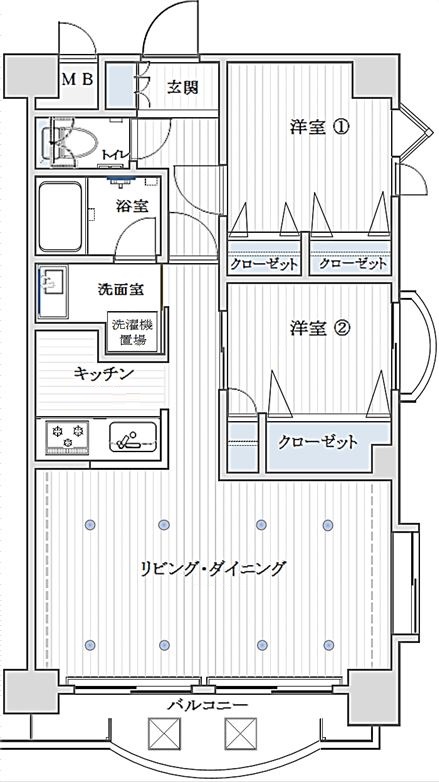 荒川区町屋のマンションの間取り