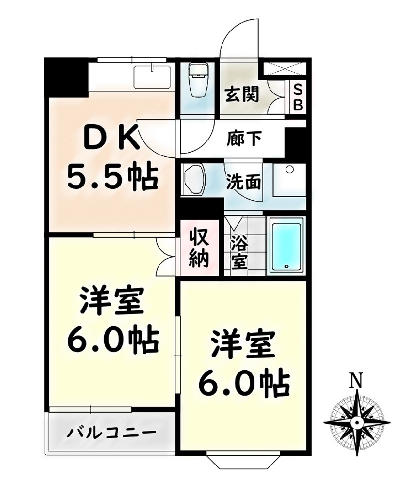 名古屋市南区砂口町のマンションの間取り