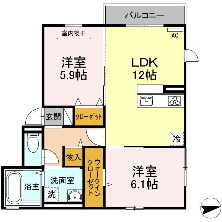 高松市木太町のアパートの間取り