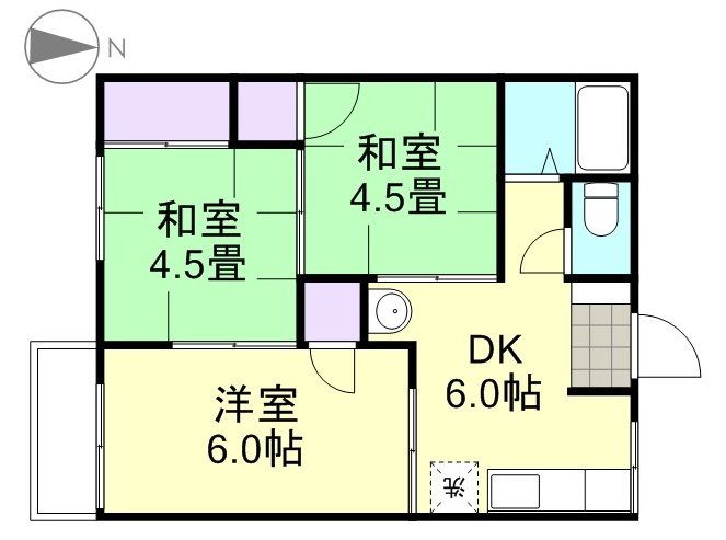 浅口市鴨方町六条院中のアパートの間取り