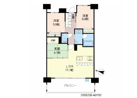 サンパーク城野駅前ＥＸＩＡの間取り