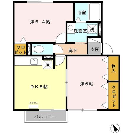 度会郡玉城町勝田のアパートの間取り