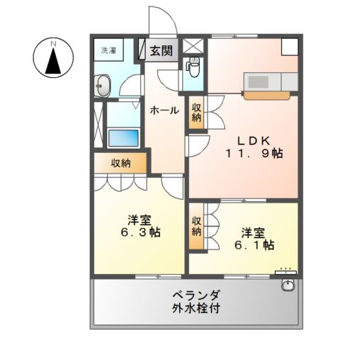 南足柄市壗下のアパートの間取り