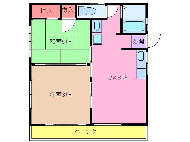 坂東市岩井のアパートの間取り