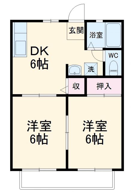 額田郡幸田町大字横落のアパートの間取り