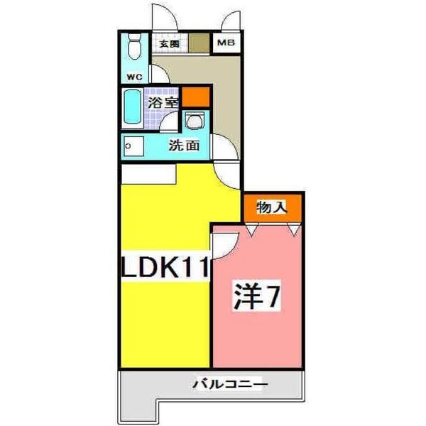 明石市魚住町清水のマンションの間取り