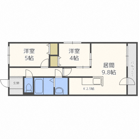 コートロティＳ２１・Ａの間取り