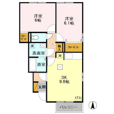 千葉市緑区あすみが丘東のアパートの間取り