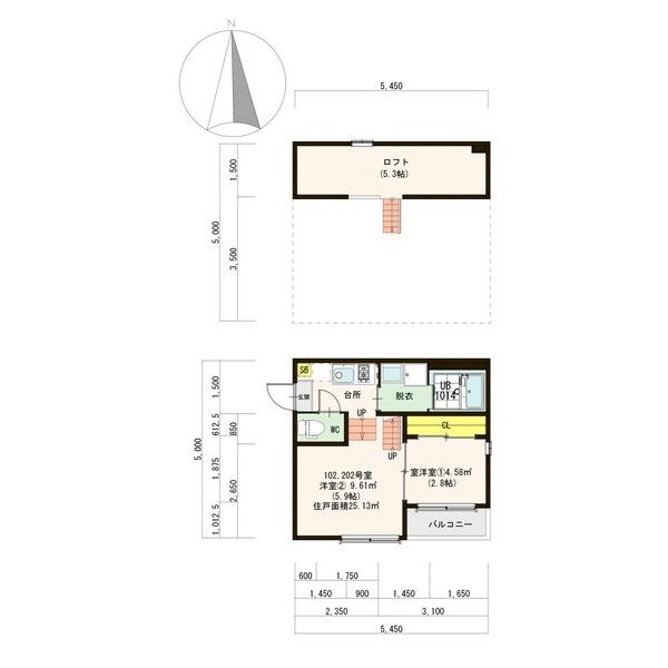 名古屋市中村区松原町のアパートの間取り