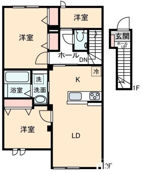 立川市高松町のアパートの間取り