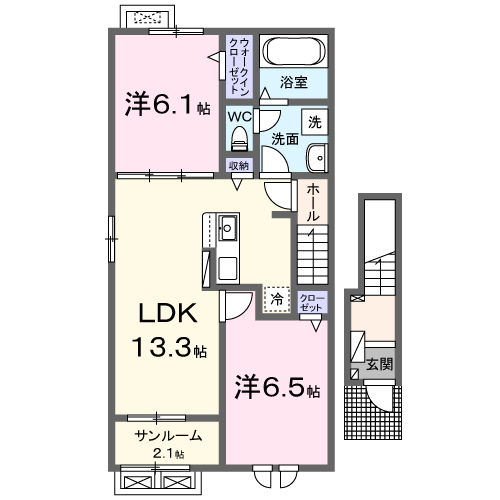 デイライト　25年3月新築　２LDKの間取り