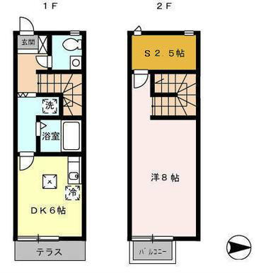 鹿児島市谷山中央のアパートの間取り