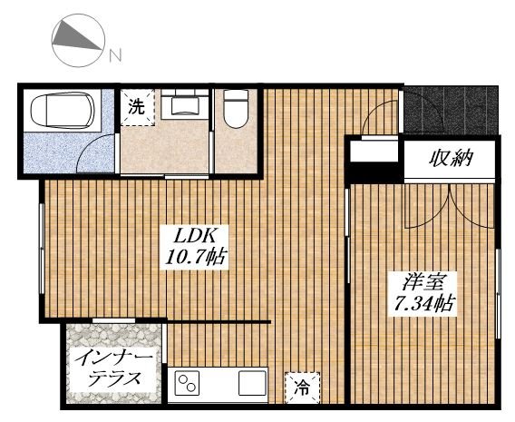 福生市大字熊川のマンションの間取り