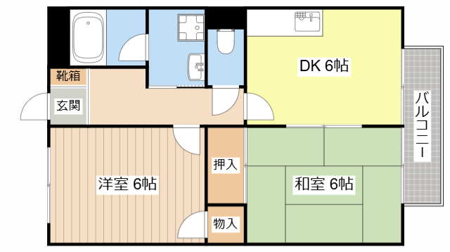 【甲賀市甲賀町大原市場のアパートの間取り】