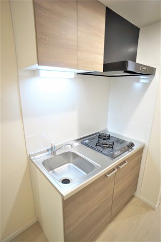 キッチン　２口コンロシステムキッチンでお料理もらくらくです