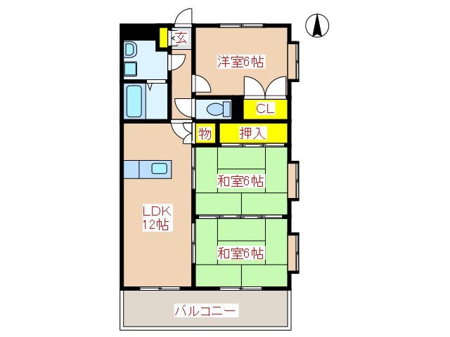 霧島市隼人町見次のマンションの間取り