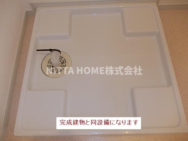 洗面設備　【完成イメージ図】室内洗濯機置き場も完備！