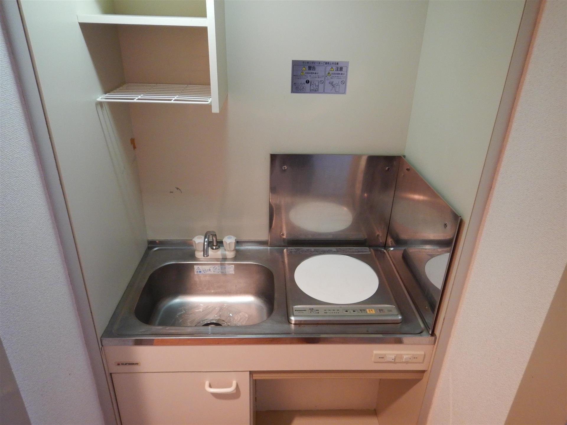 キッチン　１口ＩＨクッキングヒーター付きキッチンです