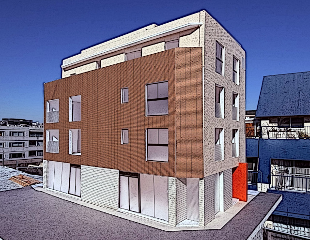 建物外観　完成予想図（模型）