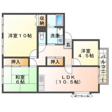 ＪＲ奈良線 木幡駅 徒歩6分 2階建 築33年の間取り写真