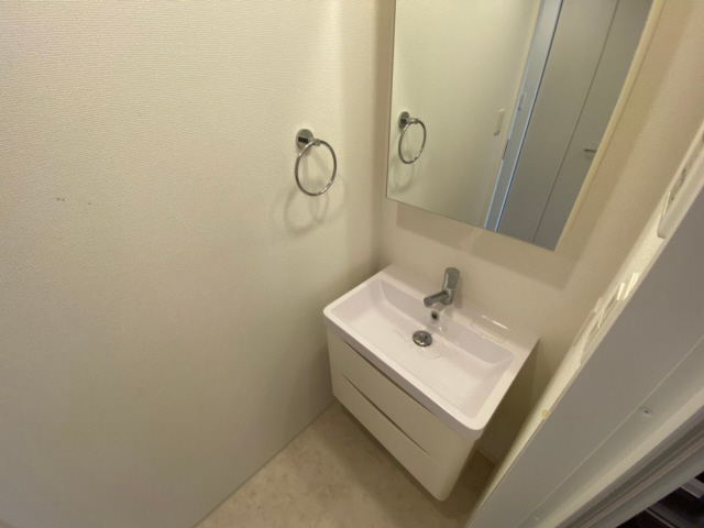 洗面設備　スペースが確保できる洗面所です