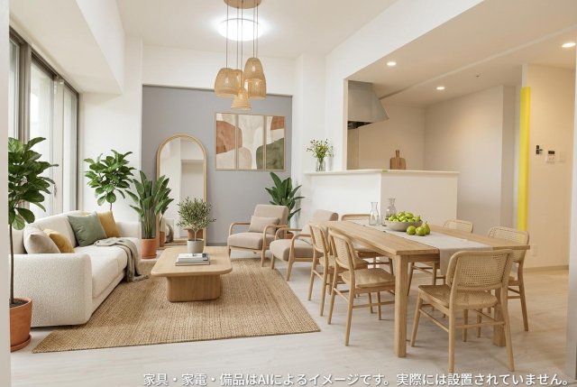 居室・リビング　ＡＩのモデルルーム加工画像です