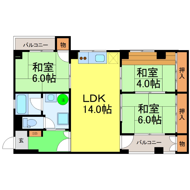 地下鉄東山線 本山駅 徒歩12分 7階建 築53年の間取り写真