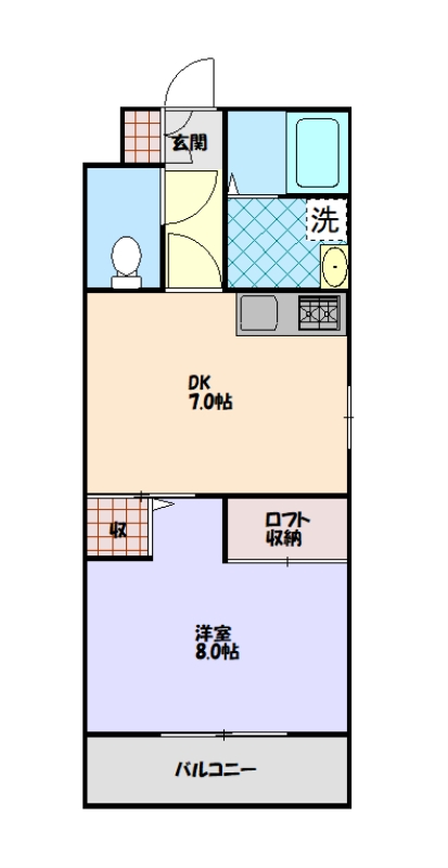 ＪＲ仙石線 陸前原ノ町駅 徒歩7分 3階建 築26年の間取り写真