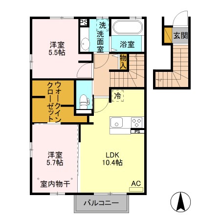 長野電鉄長野線 信濃吉田駅 徒歩11分 2階建 築8年の間取り写真