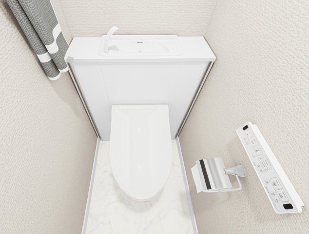 トイレ　完成イメージパースです。現況優先です。