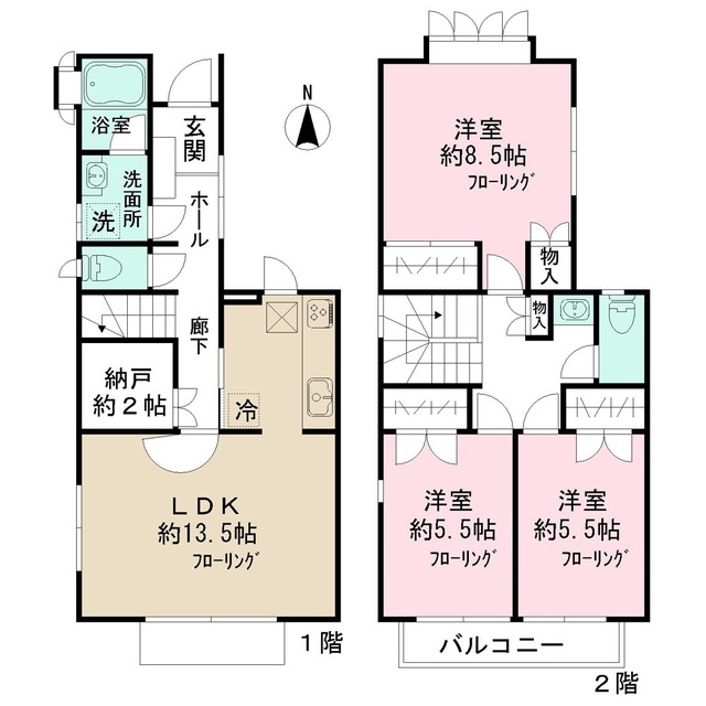 小山7丁目賃貸戸建の間取り写真