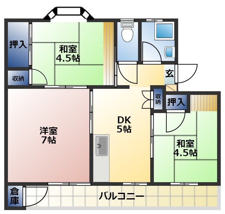 葛原東ハイツの間取り