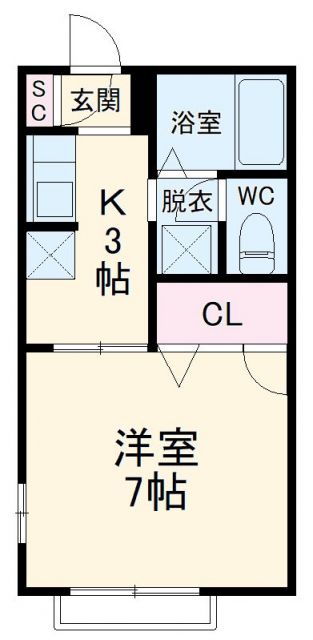 船橋市小室町のアパートの間取り