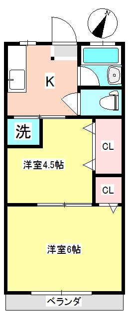 第2ゆうさきコーポの間取り