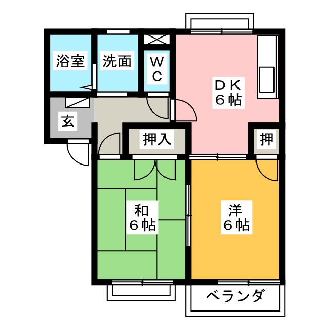 エステート羽津　Ｄ棟の間取り